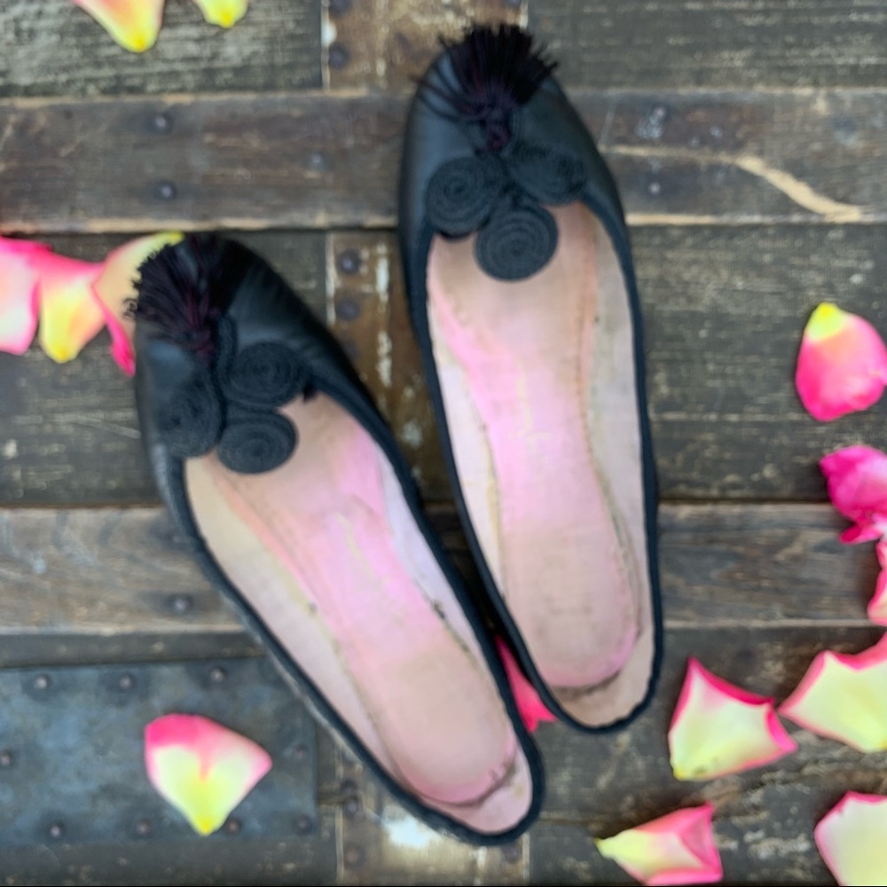 Pinwheels Vintage Black Ballet Slippers & Tassels